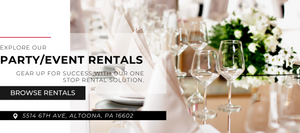 Explore party / event rentals gear up for success with our one stop rental solution Browse Rentals